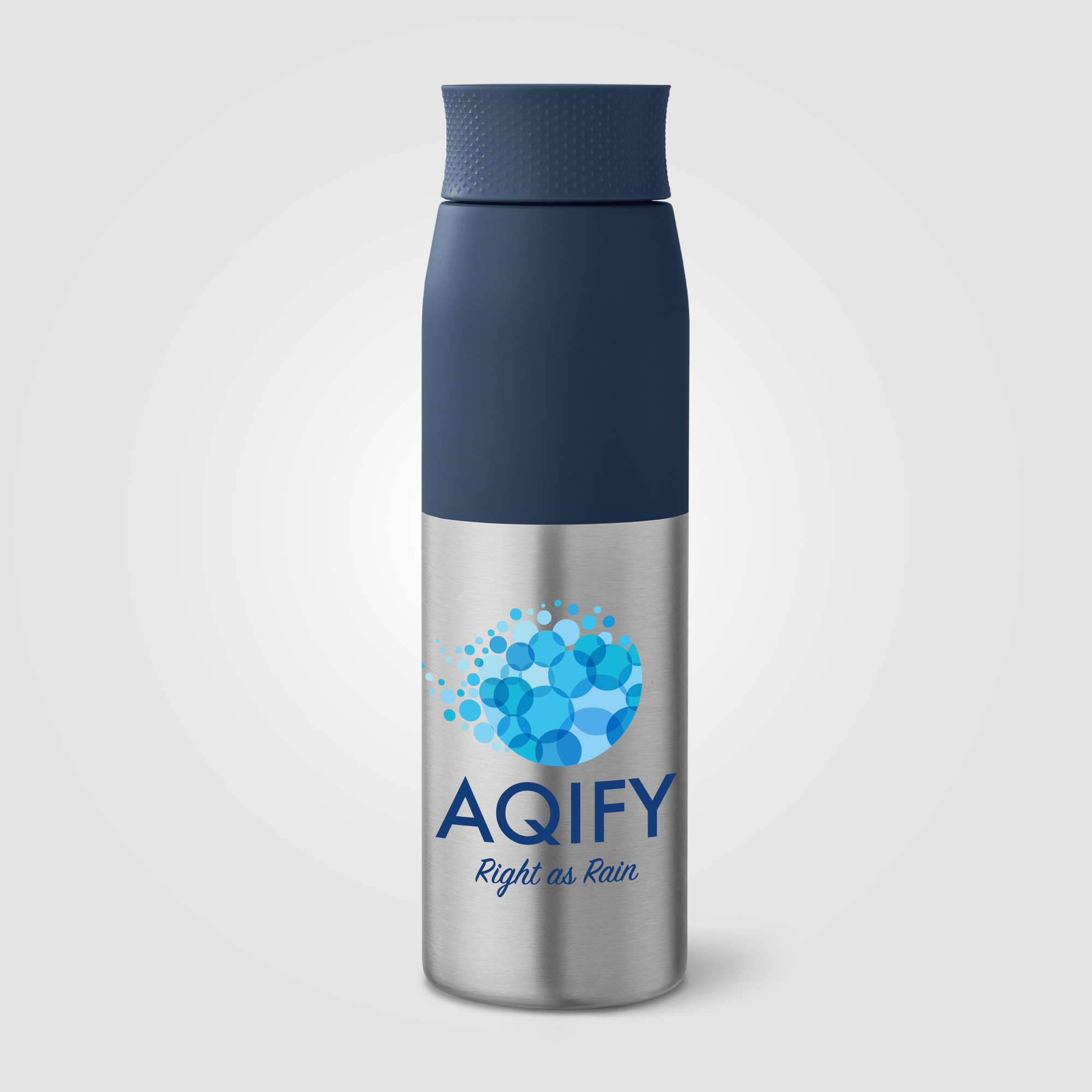 Bouteille isotherme en acier recyclé 650 ml personnalisable Borealis Bleu marine
